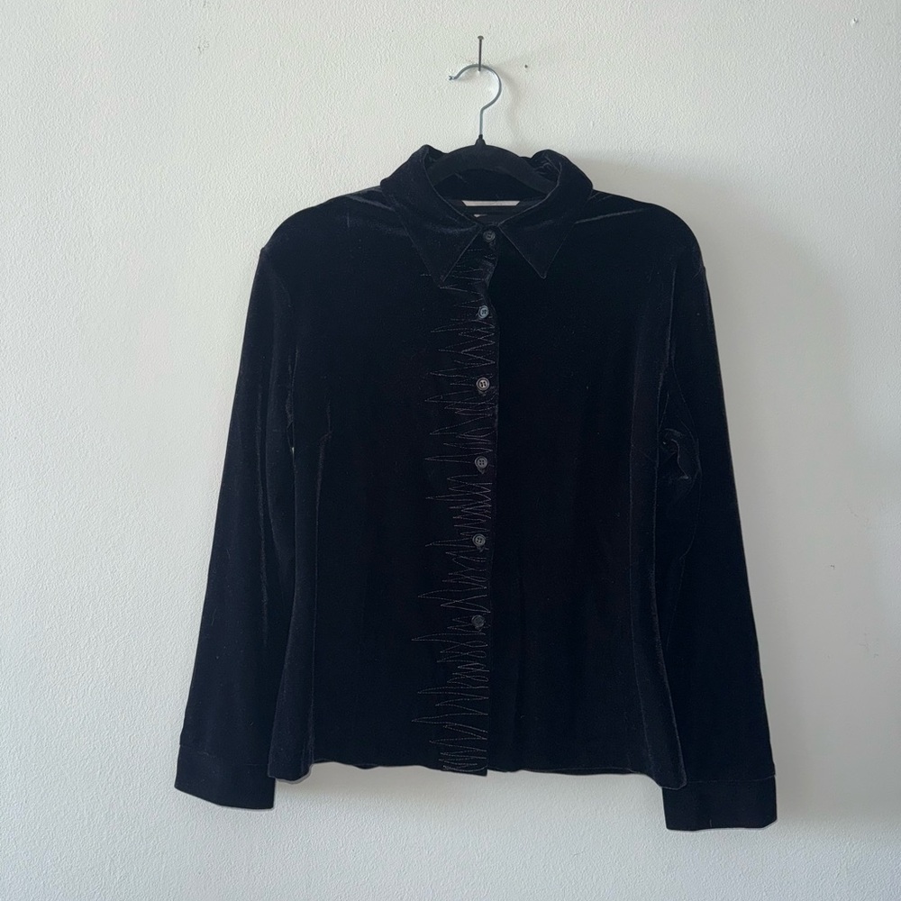 LeChateau Velvet Button-Up Shirt